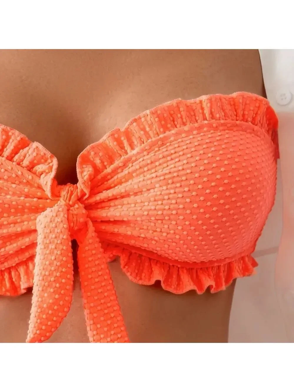 Orange Tie Front Bandeau High Waist
Bikini Set - Picture 3 of 6